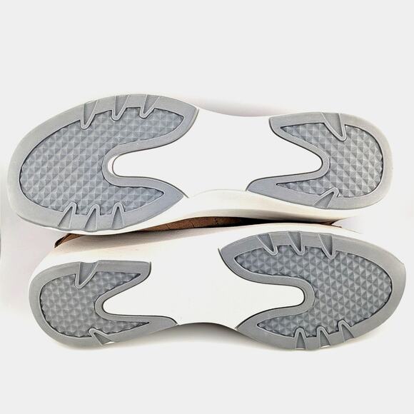 Lands’ End Slip On Sneakers Womens 10 Quilted Suede Tan Multicolor Stripe Sporty - Picture 8 of 8